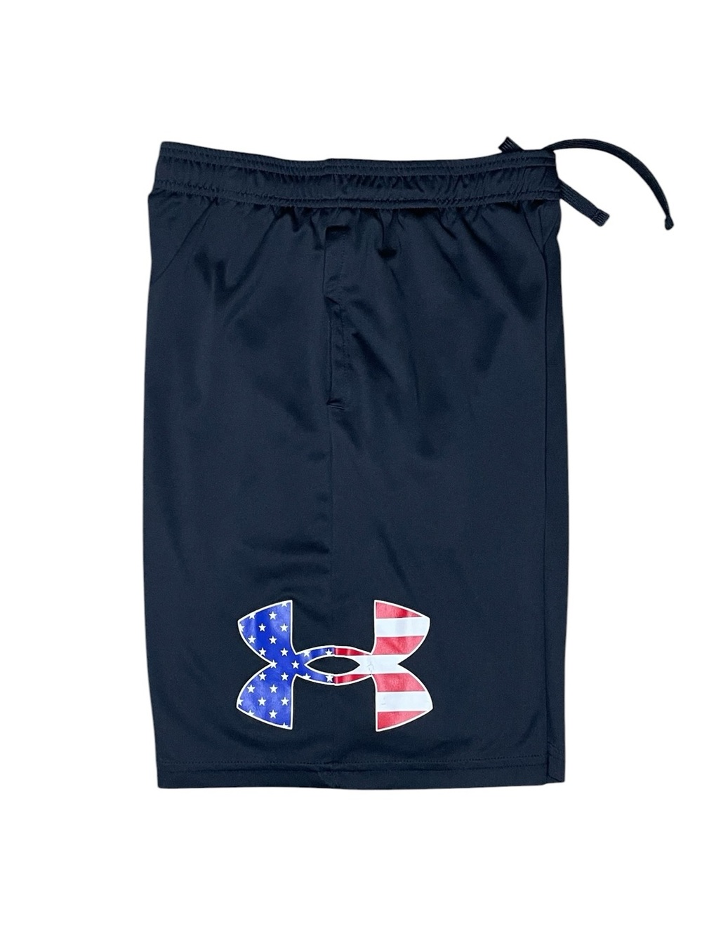 Under Armour Black USA Flag Logo Loose Fit, 2 Pocket Shorts-Boys Large
